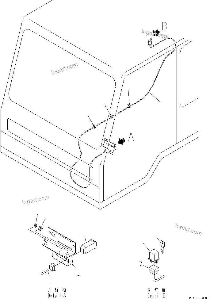 Komatsu parts book diagram for HD985-5 S/N 1021-UP: FLOOR (BEACON LAMP SWITCH)