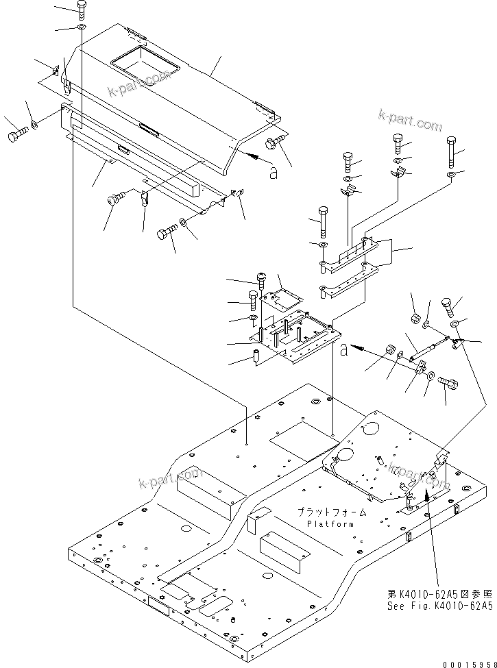 Komatsu parts book diagram for HD985-5 S/N 1021-UP: FLOOR (REAR COVER) (CAB) (WITH PMC) (1/2)(#1055-)