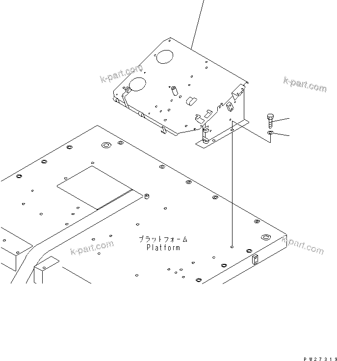 Komatsu parts book diagram for HD985-5 S/N 1021-UP: FLOOR (REAR COVER) (CAB) (2/2)