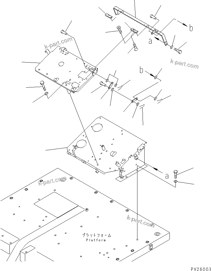 Komatsu parts book diagram for HD985-5 S/N 1021-UP: FLOOR (REAR COVER) (CAB) (WITH PMC OR ABS) (2/2)