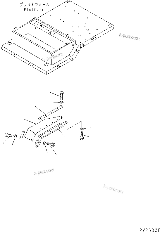 Komatsu parts book diagram for HD985-5 S/N 1021-UP: PLATFORM  (3/4)