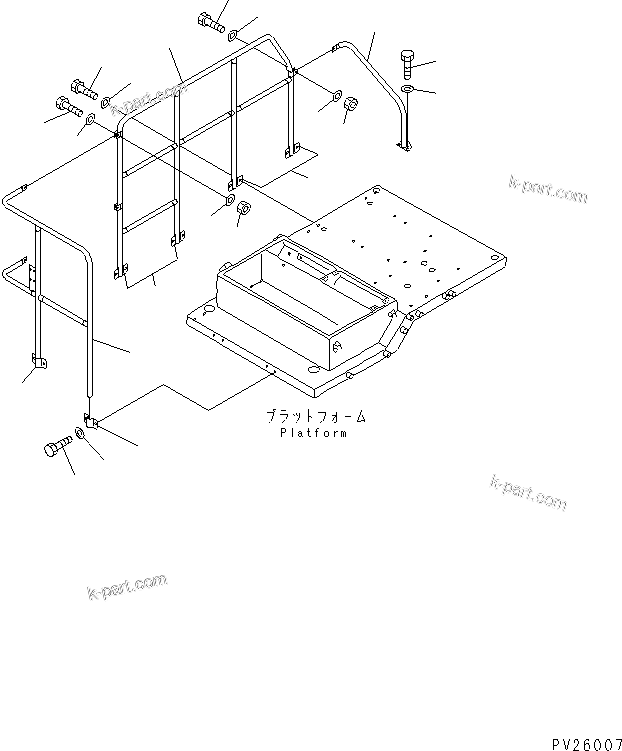 Komatsu parts book diagram for HD985-5 S/N 1021-UP: PLATFORM  (4/4)