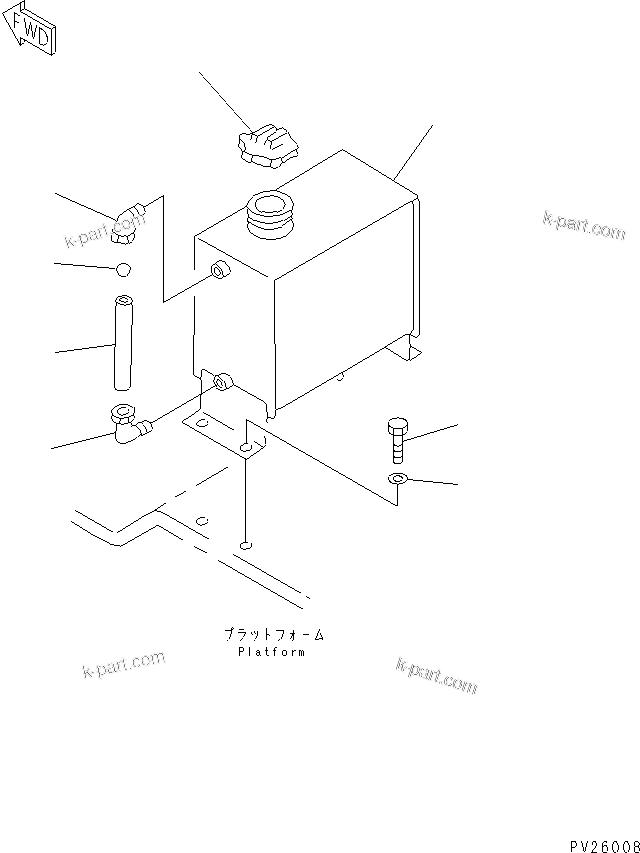 Komatsu parts book diagram for HD985-5 S/N 1021-UP: COOLANT RESERVE TANK