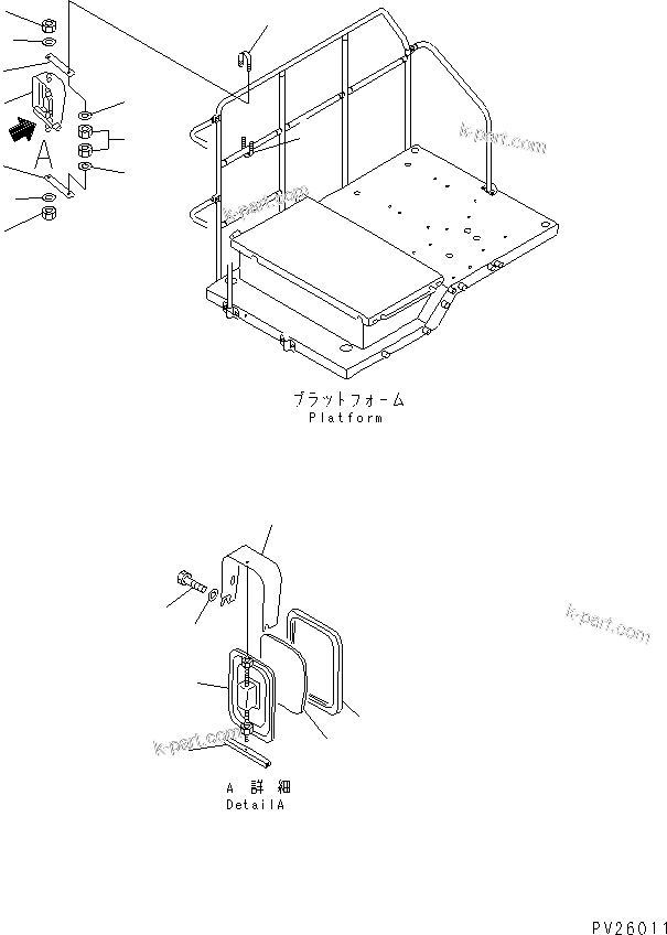 Komatsu parts book diagram for HD985-5 S/N 1021-UP: SIDE MIRROR