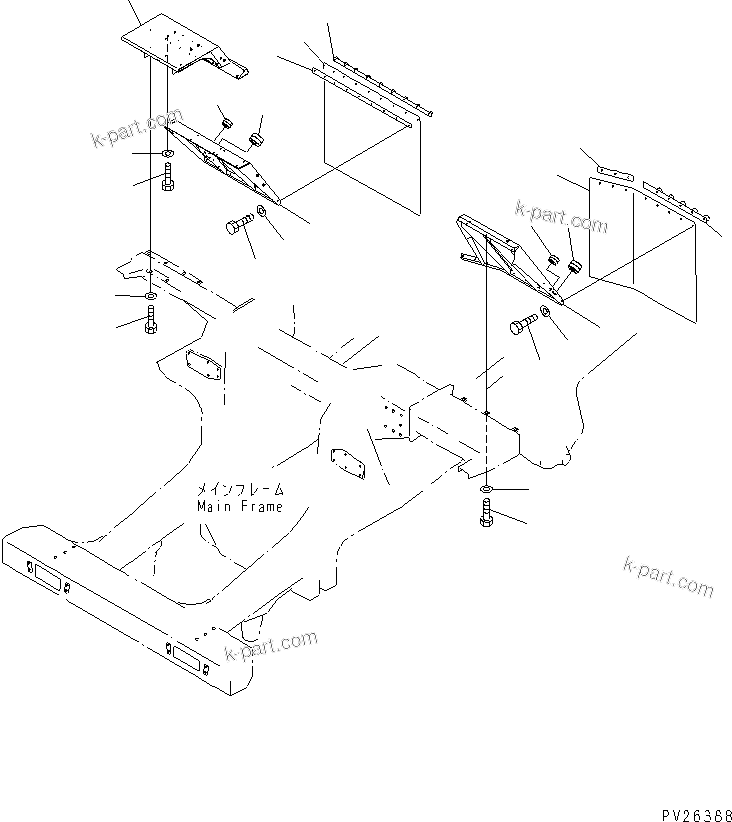 Komatsu parts book diagram for HD985-5 S/N 1021-UP: FENDER