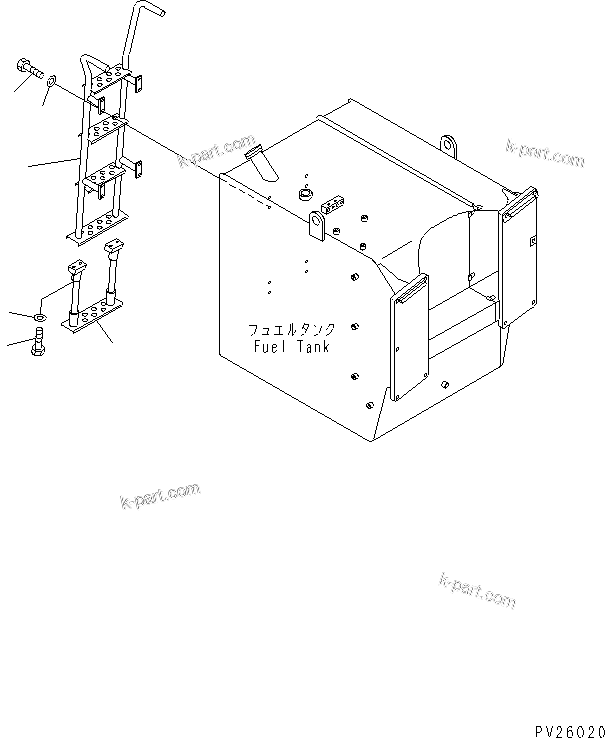 Komatsu parts book diagram for HD985-5 S/N 1021-UP: FUEL TANK LADDER