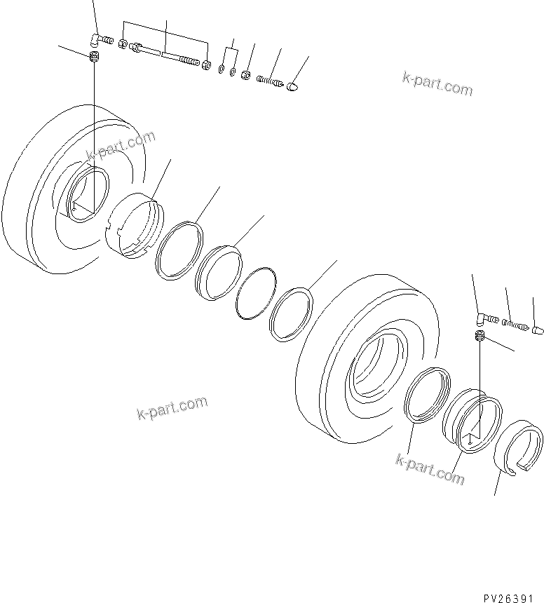 Komatsu parts book diagram for HD985-5 S/N 1021-UP: RIM (REAR WHEEL)