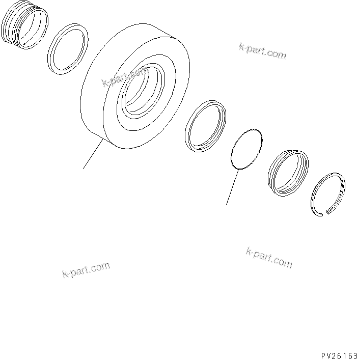 Komatsu parts book diagram for HD985-5 S/N 1021-UP: TIRE (30.00R51.. E4)