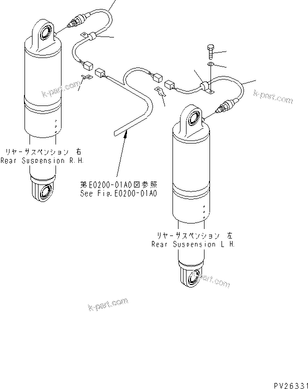 Komatsu parts book diagram for HD985-5 S/N 1021-UP: REAR SUSPENSION PRESSURE SENSOR