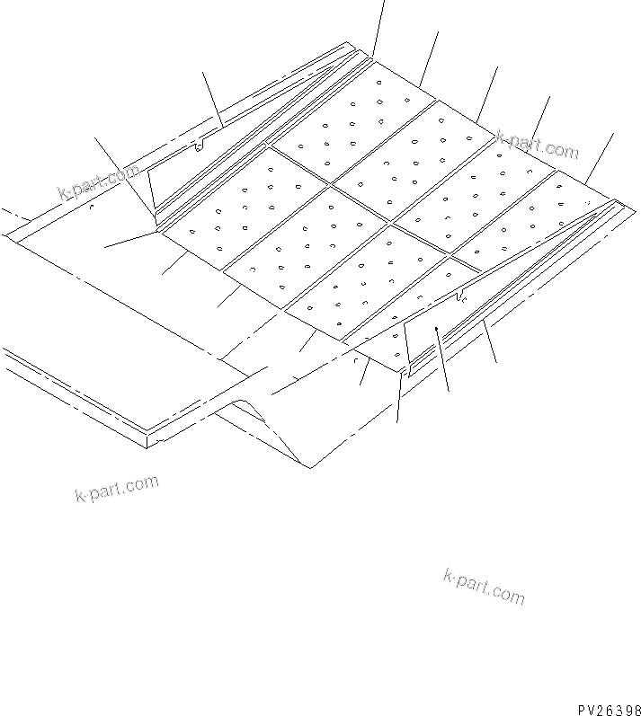 Komatsu parts book diagram for HD985-5 S/N 1021-UP: BODY LINER