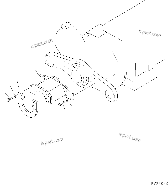 Komatsu parts book diagram for HD985-5 S/N 1021-UP: FRONT PROPELLER SHAFT GUARD