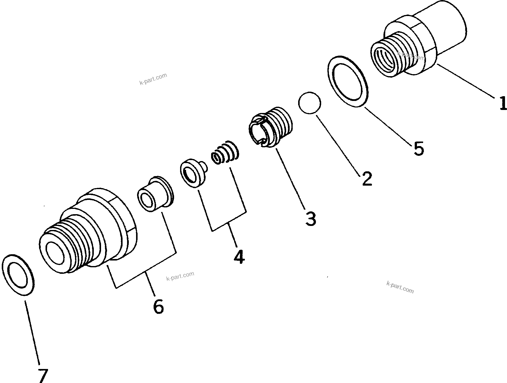Komatsu parts book diagram for HD985-5 S/N 1021-UP: AUTO GREASE PUMP (6/7) (OUTLET CHECK)