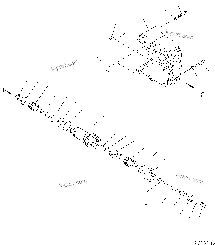Komatsu parts book diagram for HD985-5 S/N 1021-UP: HOIST VALVE (3/3)