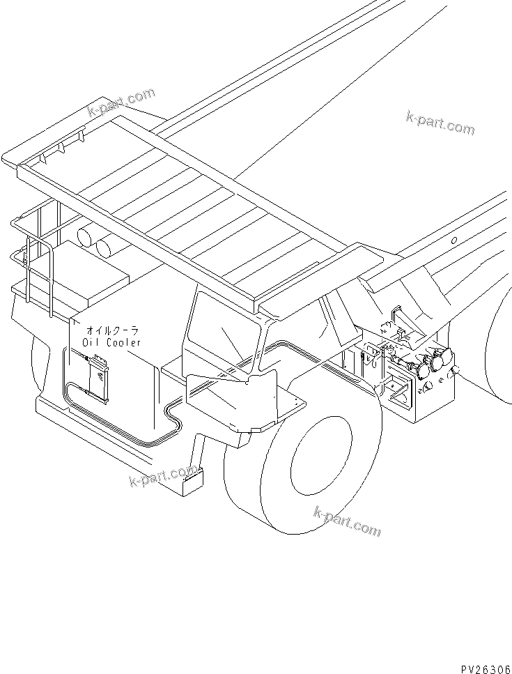 Komatsu parts book diagram for HD985-5 S/N 1021-UP: PERIODICAL REPLACEMENT CRITICAL PARTS (STEERING OIL COOLER HOSE)