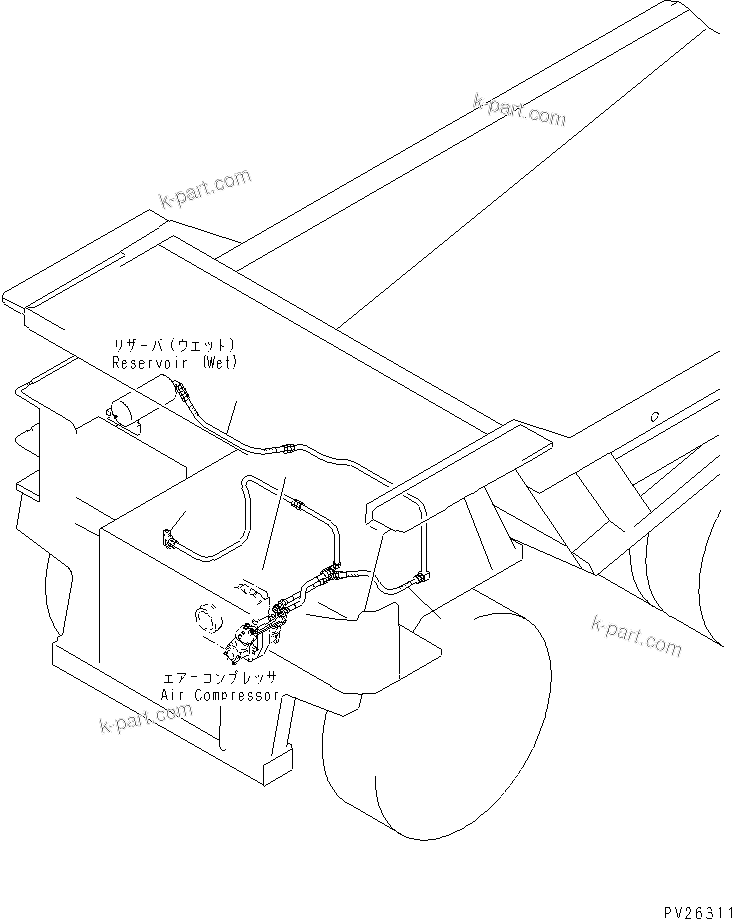 Komatsu parts book diagram for HD985-5 S/N 1021-UP: PERIODICAL REPLACEMENT CRITICAL PARTS (AIR GOVERNOR AND RELATED HOSE)