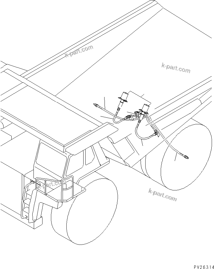 Komatsu parts book diagram for HD985-5 S/N 1021-UP: PERIODICAL REPLACEMENT CRITICAL PARTS (REAR BRAKE CHAMBER AND RELATED HOSE)