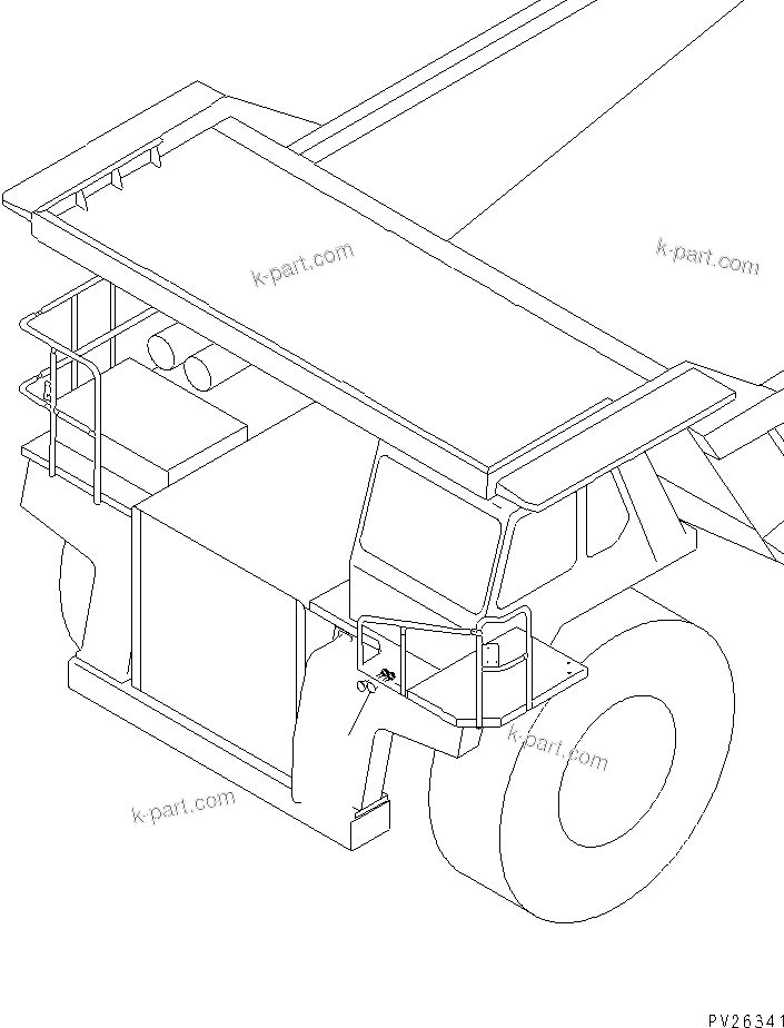 Komatsu parts book diagram for HD985-5 S/N 1021-UP: PERIODICAL REPLACEMENT CRITICAL PARTS (AIR HORN)