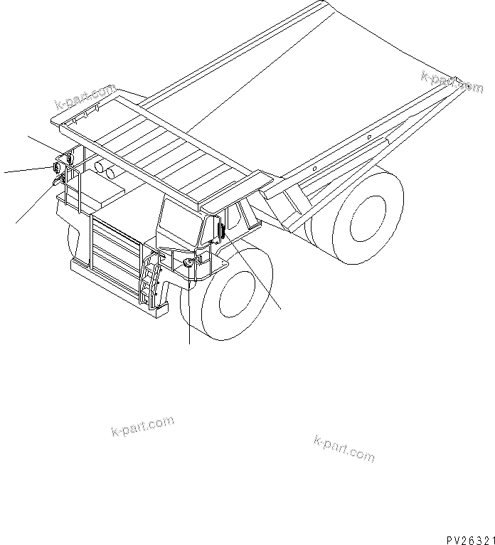 Komatsu parts book diagram for HD985-5 S/N 1021-UP: MIRROR