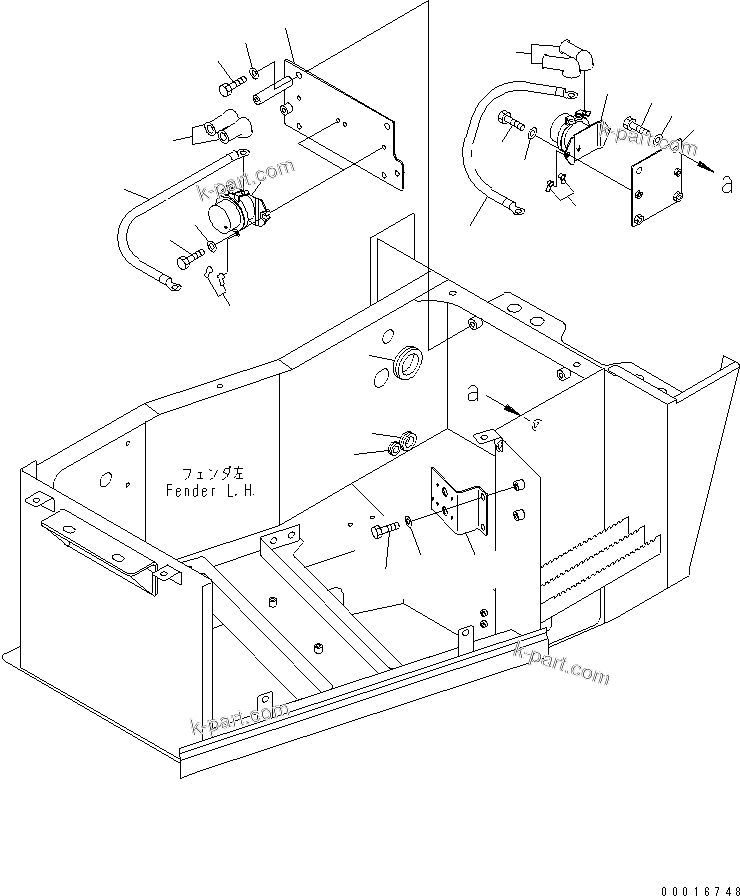 Komatsu parts book diagram for HM300-1 S/N 1001-UP: BATTERY BOX (BATTERY RELAY SWITCH)(#1173-)