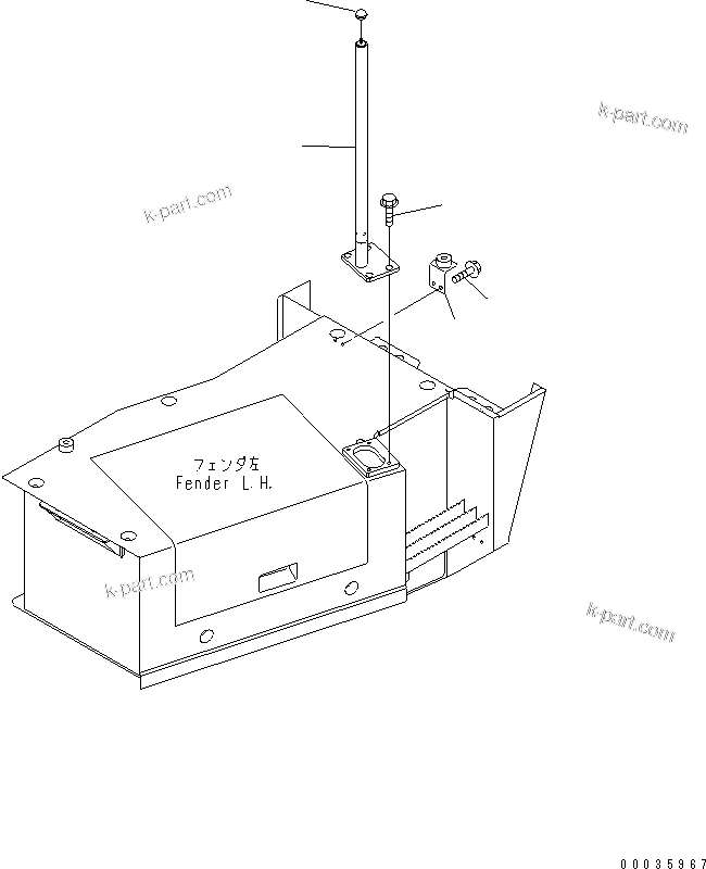 Komatsu parts book diagram for HM300-1 S/N 1001-UP: BATTERY BOX (HAND RAIL)(#1173-)