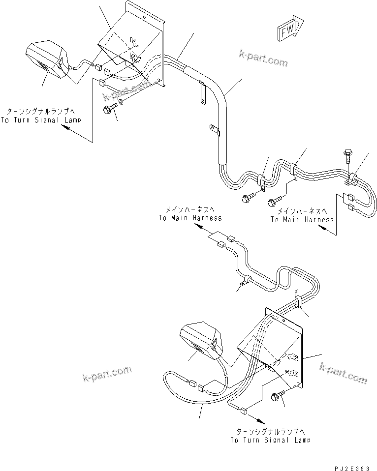 Komatsu parts book diagram for HM300-1 S/N 1001-UP: SIDE LAMP