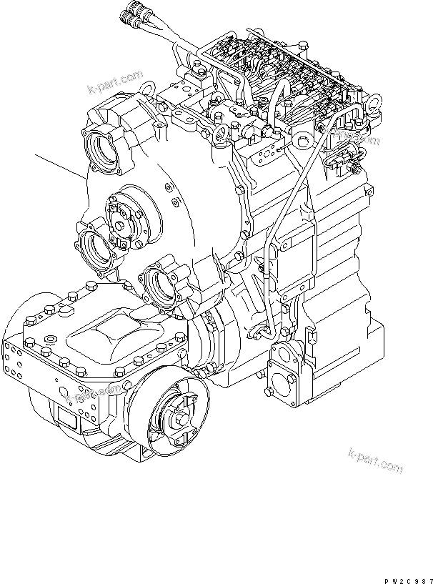 Komatsu parts book diagram for HM300-1 S/N 1001-UP: TORQUEFLOW UNIT