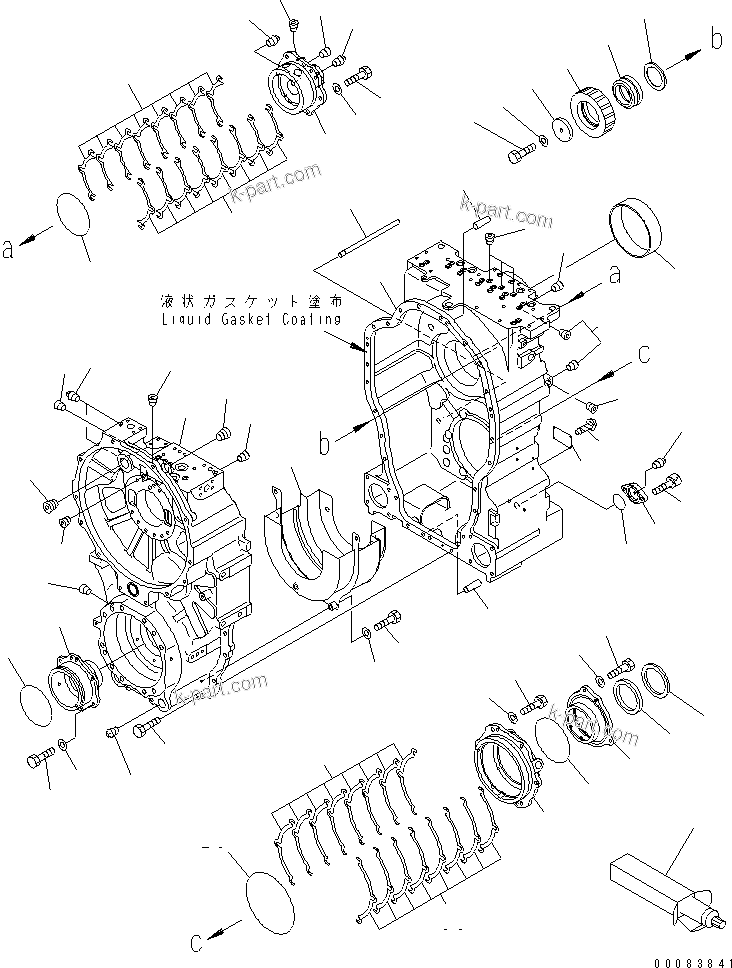 Komatsu parts book diagram for HM300-1 S/N 1001-UP: TRANSMISSION (CASE) (COLD SPEC.)(#1626-)