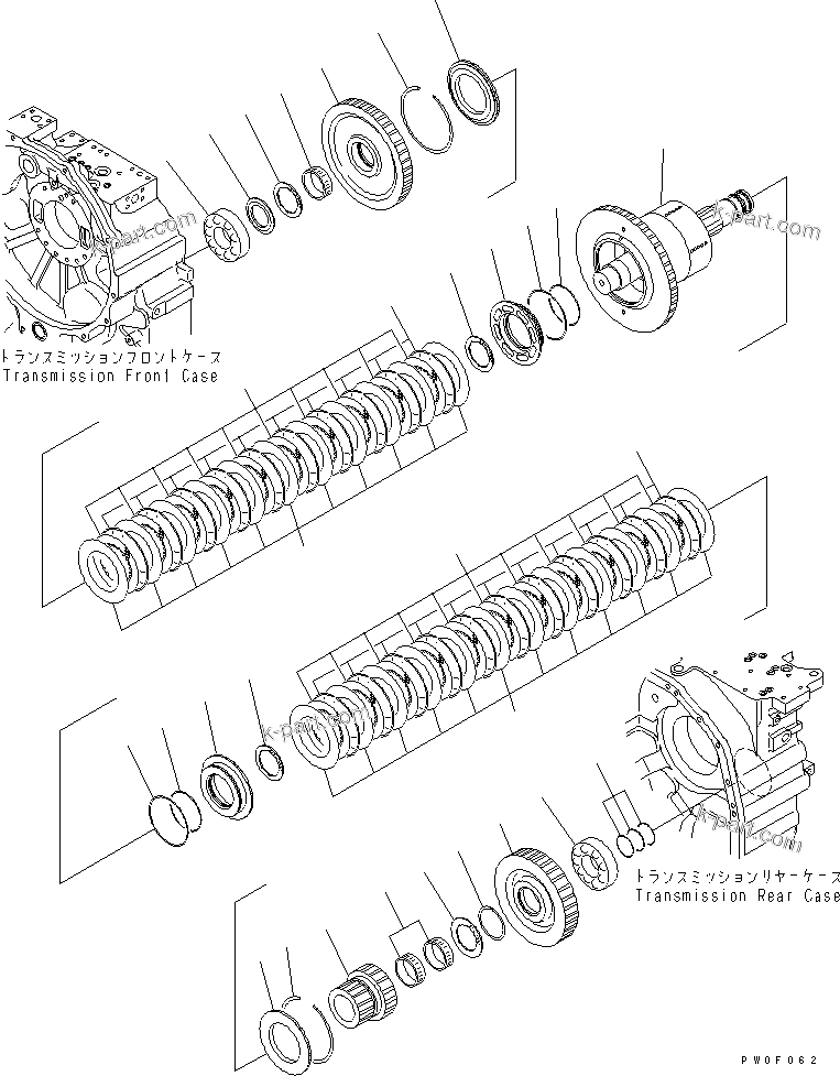 Komatsu parts book diagram for HM300-1 S/N 1001-UP: TRANSMISSION (FORWARD HIGH AND 1ST)