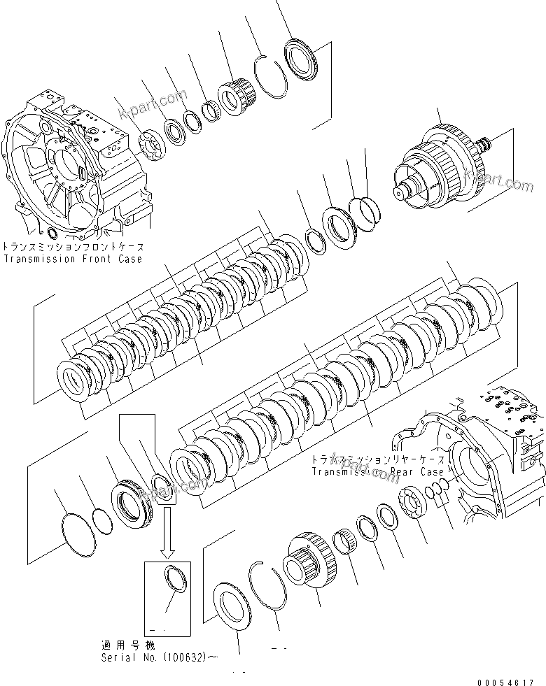 Komatsu parts book diagram for HM300-1 S/N 1001-UP: TRANSMISSION (2ND AND 3RD) (COLD SPEC.)(#1626-)