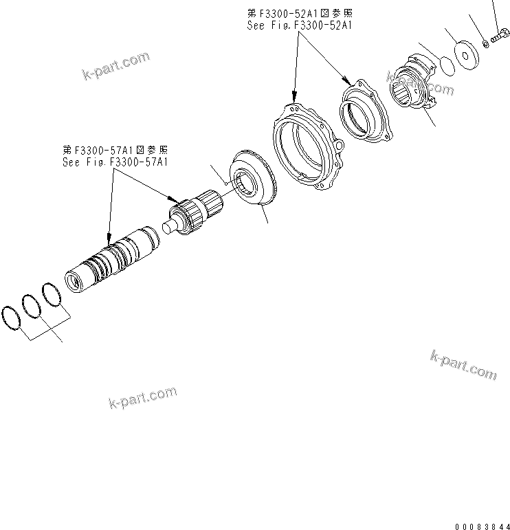 Komatsu parts book diagram for HM300-1 S/N 1001-UP: TRANSMISSION (OUTPUT) (COLD SPEC.)(#1626-)