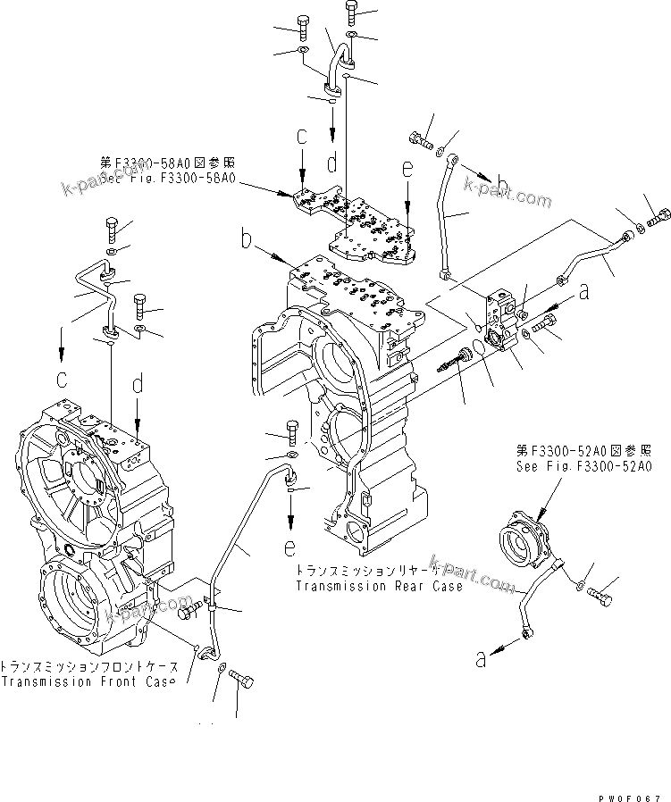 Komatsu parts book diagram for HM300-1 S/N 1001-UP: TRANSMISSION (PIPING)