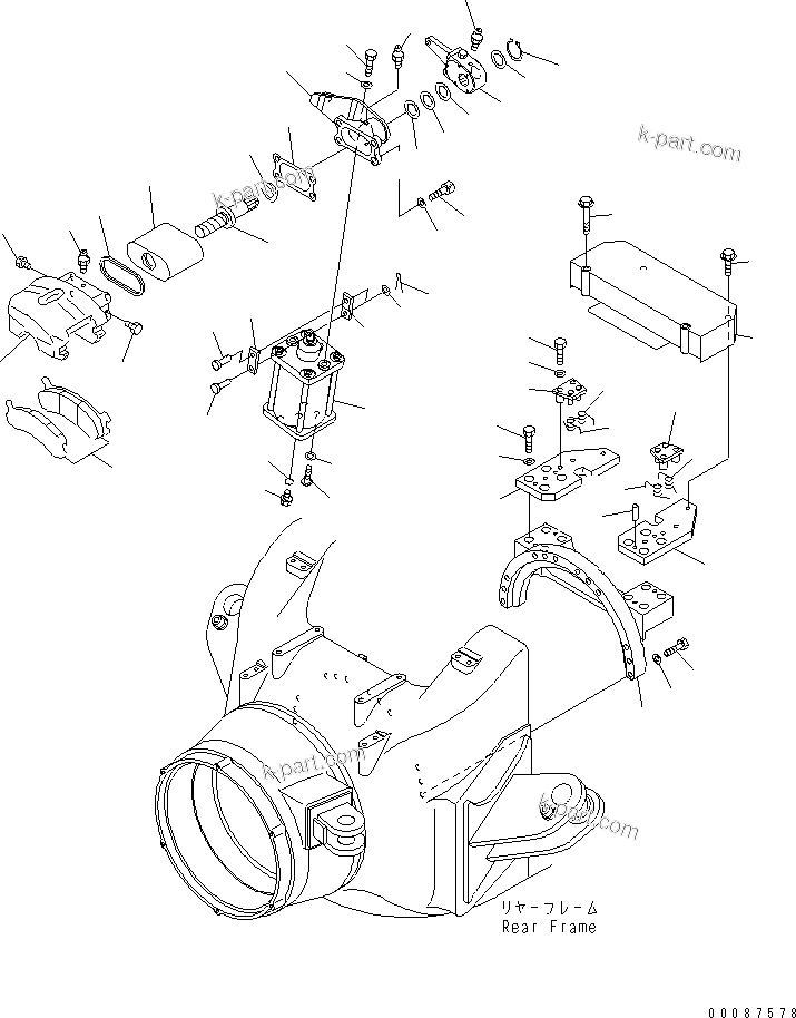 Komatsu parts book diagram for HM300-1 S/N 1001-UP: PARKING BRAKE(#1629-)