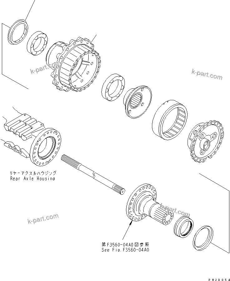 Komatsu parts book diagram for HM300-1 S/N 1001-UP: REAR AXLE (HUB)