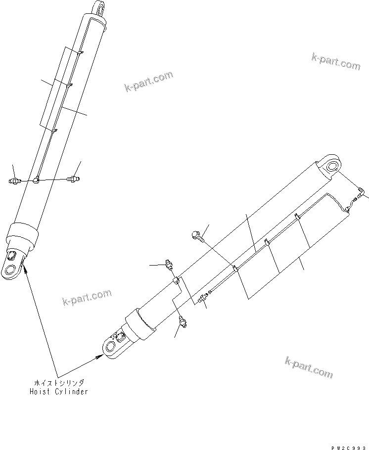 Komatsu parts book diagram for HM300-1 S/N 1001-UP: REAR LUBRICATION