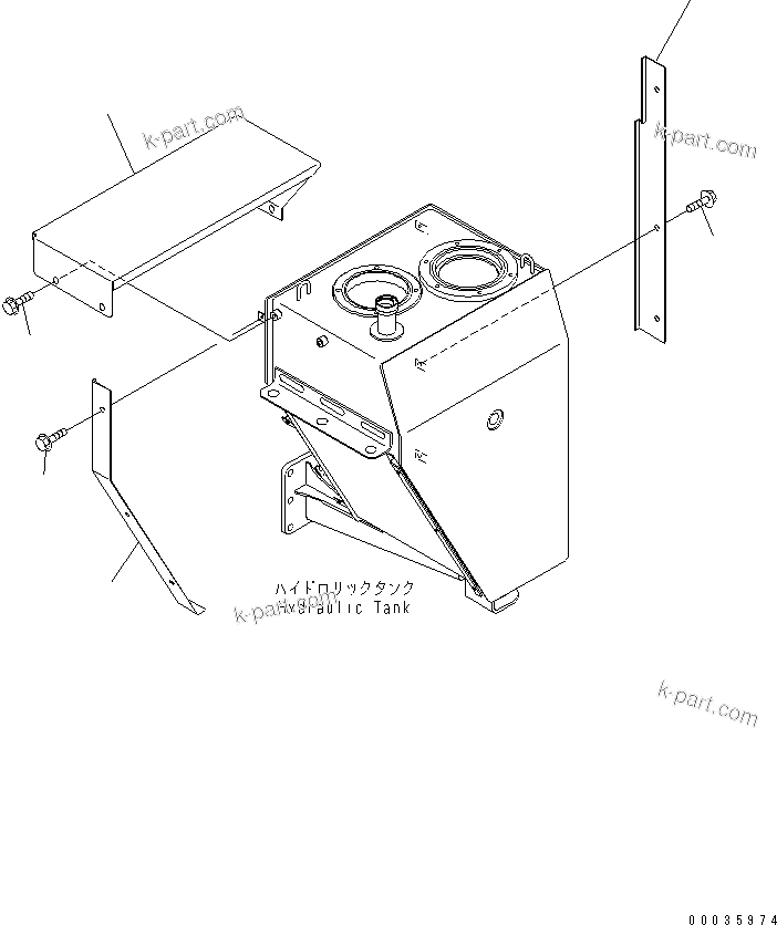 Komatsu parts book diagram for HM300-1 S/N 1001-UP: HYDRAULIC TANK (COVER)(#1173-)