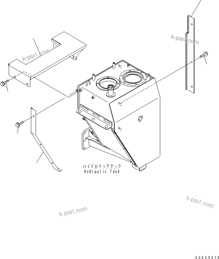 Komatsu parts book diagram for HM300-1 S/N 1001-UP: HYDRAULIC TANK (COVER) (FOR SAND PROTECT)(#1173-)