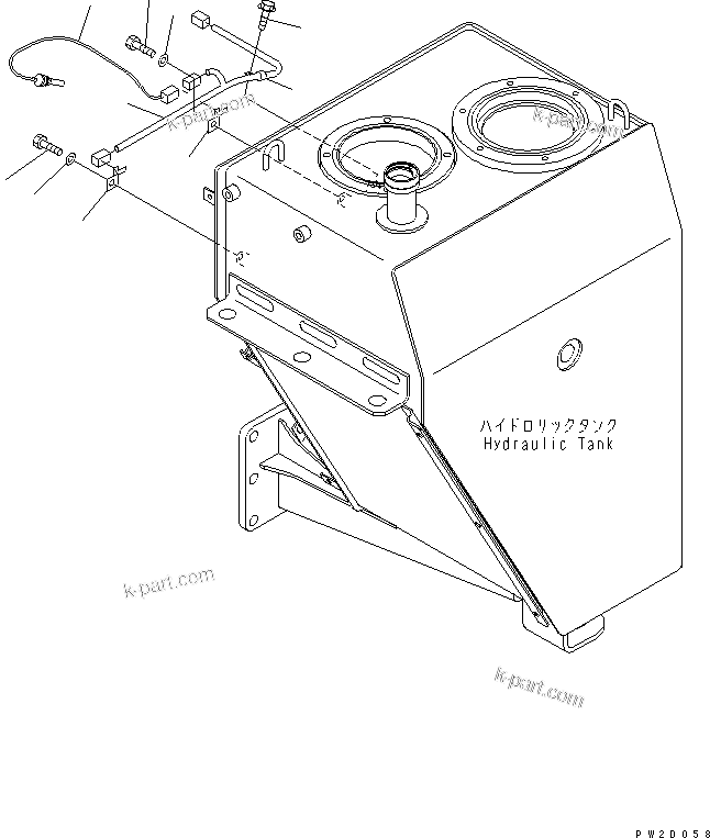Komatsu parts book diagram for HM300-1 S/N 1001-UP: HYDRAULIC TANK ASS'Y (SENSOR)(#1173-)