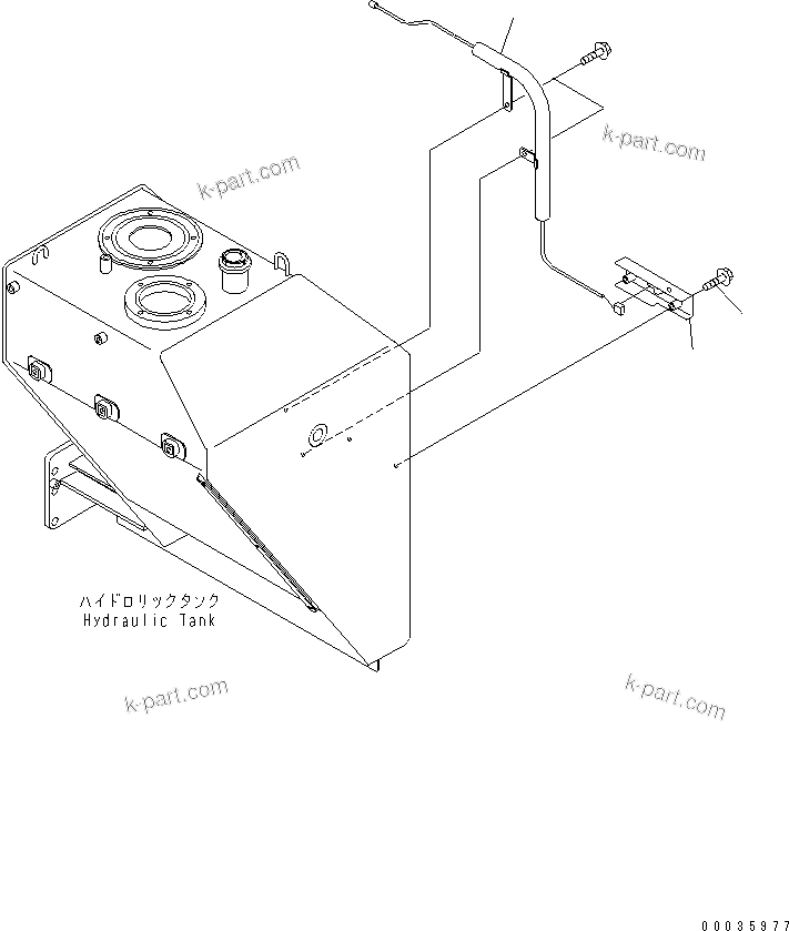 Komatsu parts book diagram for HM300-1 S/N 1001-UP: HYDRAULIC TANK ASS'Y (SIDE LAMP LESS)(#1173-)