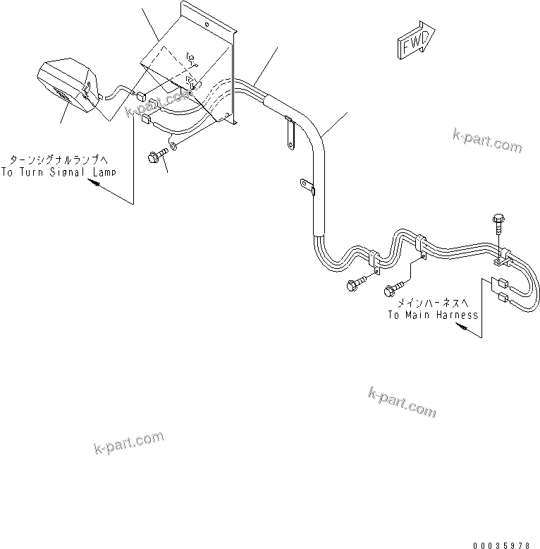 Komatsu parts book diagram for HM300-1 S/N 1001-UP: HYDRAULIC TANK ASS'Y (SIDE LAMP)(#1173-)