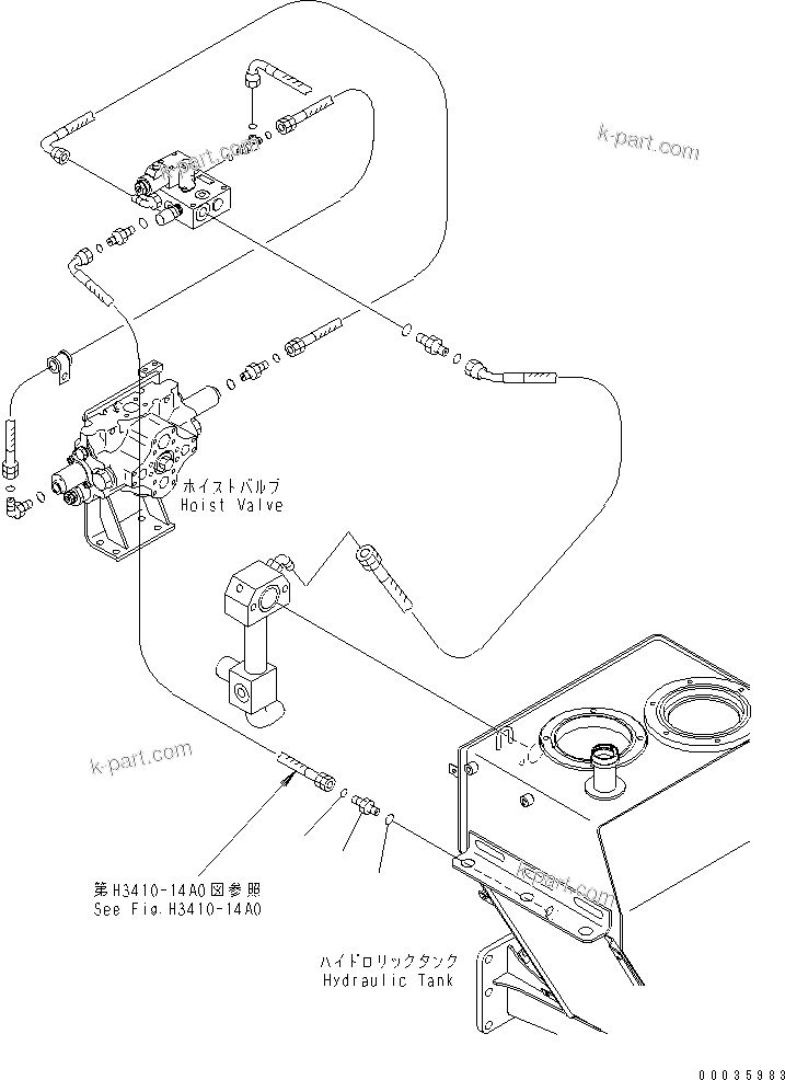 Komatsu parts book diagram for HM300-1 S/N 1001-UP: HYDRAULIC TANK ASS'Y (E.P.C. VALVE LINE)(#1173-)