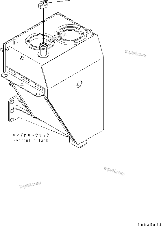 Komatsu parts book diagram for HM300-1 S/N 1001-UP: HYDRAULIC TANK ASS'Y (CAP LOCK)(#1173-)