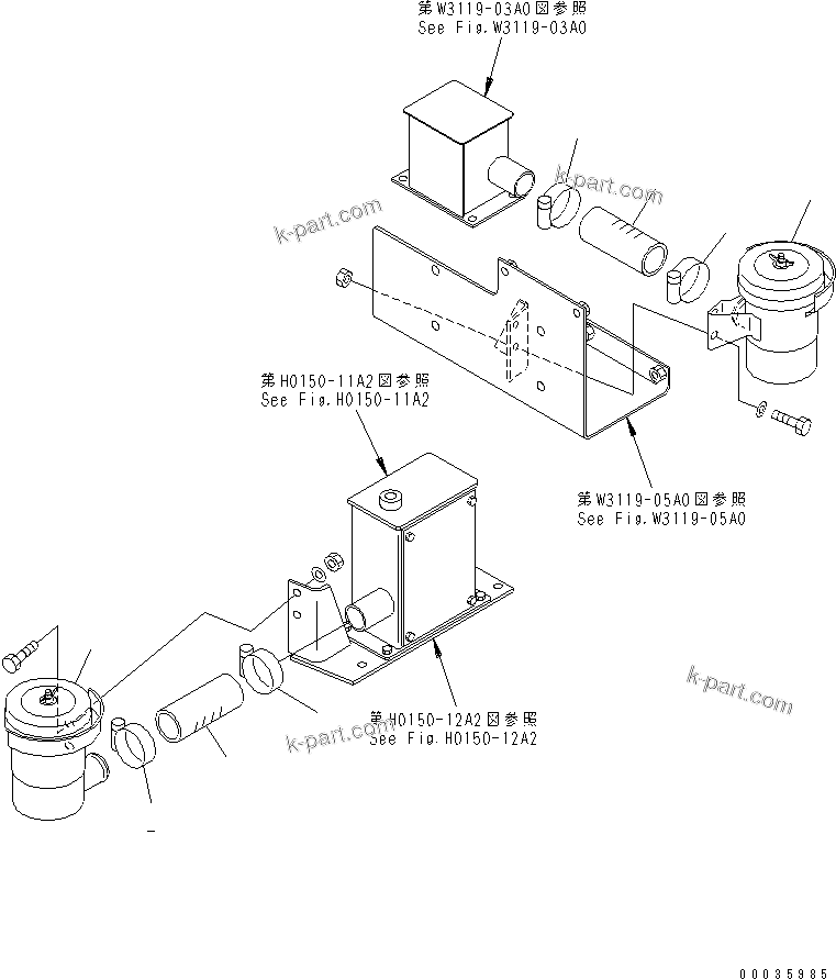 Komatsu parts book diagram for HM300-1 S/N 1001-UP: HYDRAULIC TANK ASS'Y (SAND PROTECTION) (AIR CLEANER)(#1173-)