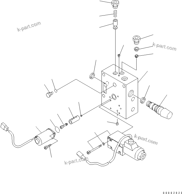 Komatsu parts book diagram for HM300-1 S/N 1001-UP: HYDRAULIC PIPING (EPC VALVE INNER PARTS)(#1626-)