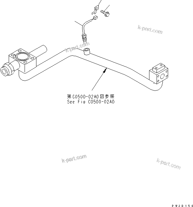 Komatsu parts book diagram for HM300-1 S/N 1001-UP: BRAKE COOLING PIPING (BRAKE OIL TEMPERATURE SENSOR)