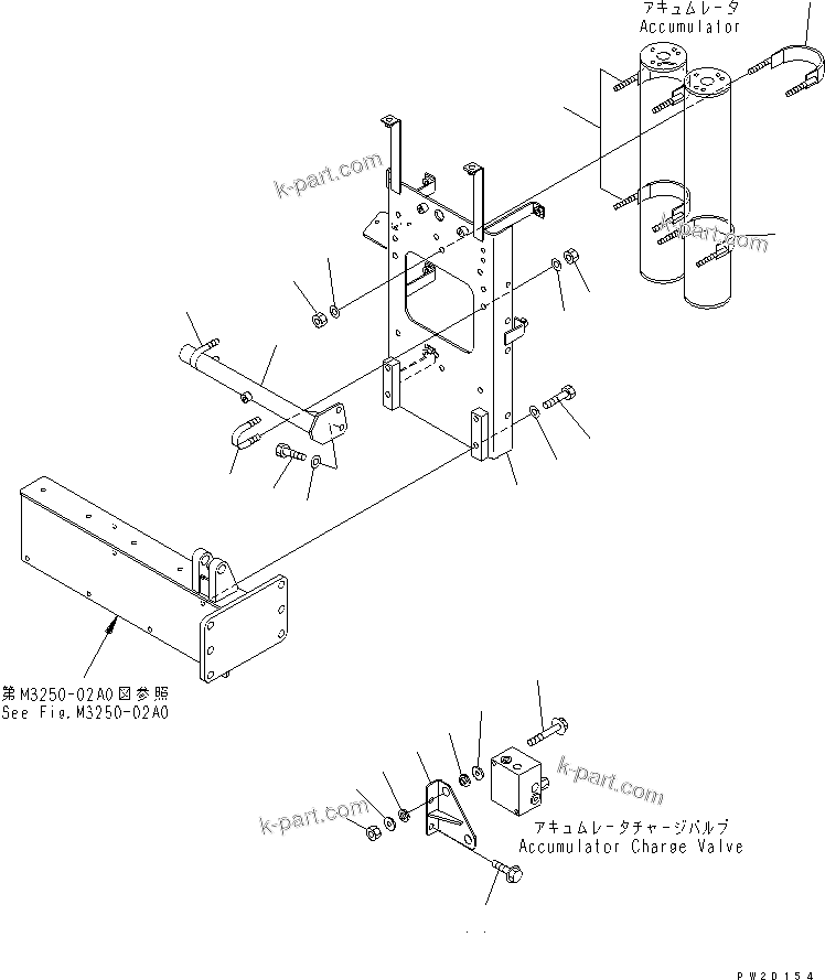 Komatsu parts book diagram for HM300-1 S/N 1001-UP: ACCUMULATOR MOUNTING PARTS