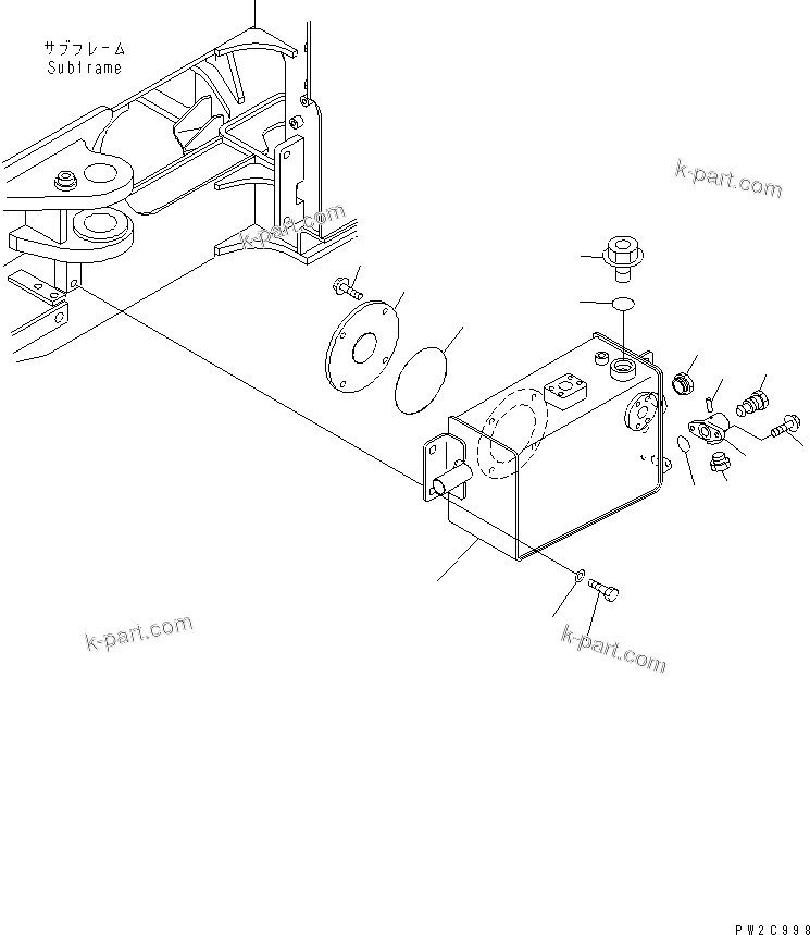 Komatsu parts book diagram for HM300-1 S/N 1001-UP: BRAKE SUB TANK