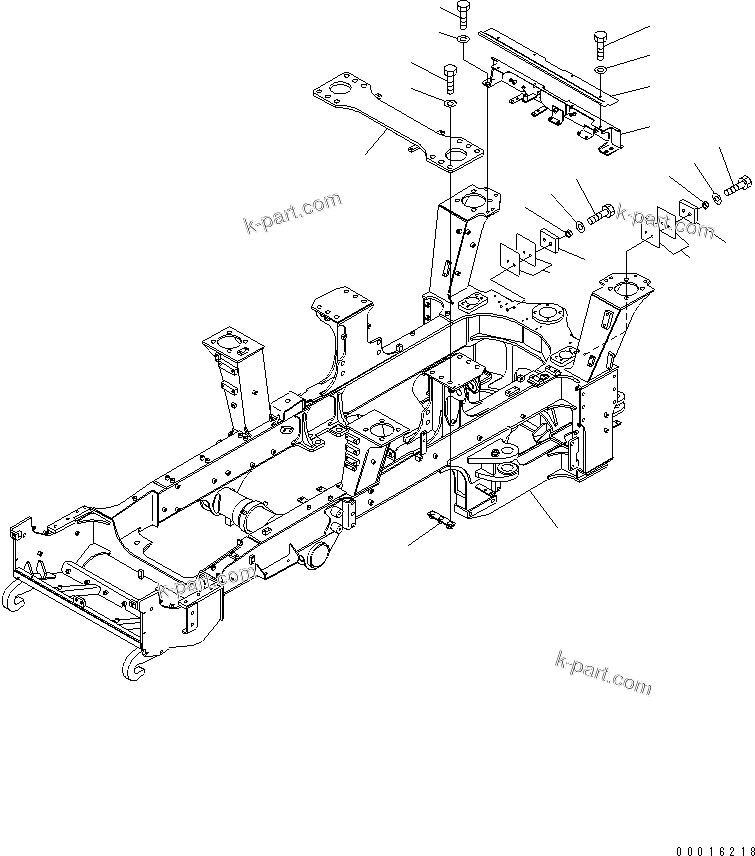 Komatsu parts book diagram for HM300-1 S/N 1001-UP: FRONT FRAME(#1001-1032)