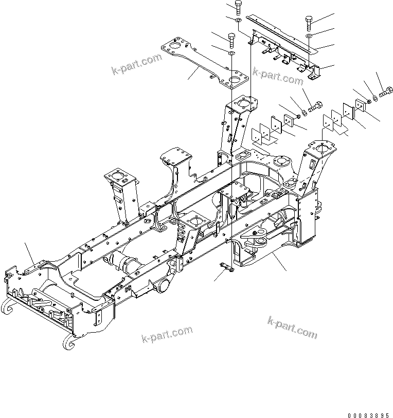 Komatsu parts book diagram for HM300-1 S/N 1001-UP: FRONT FRAME (COLD SPEC.)(#1626-)
