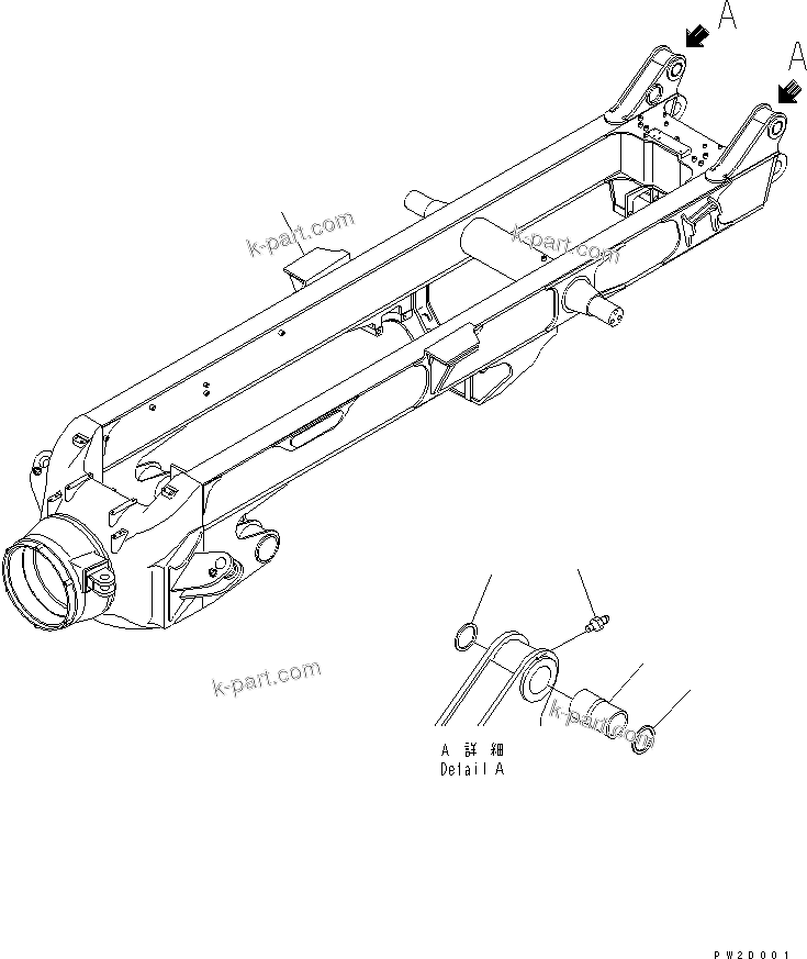 Komatsu parts book diagram for HM300-1 S/N 1001-UP: REAR FRAME(#1053-)