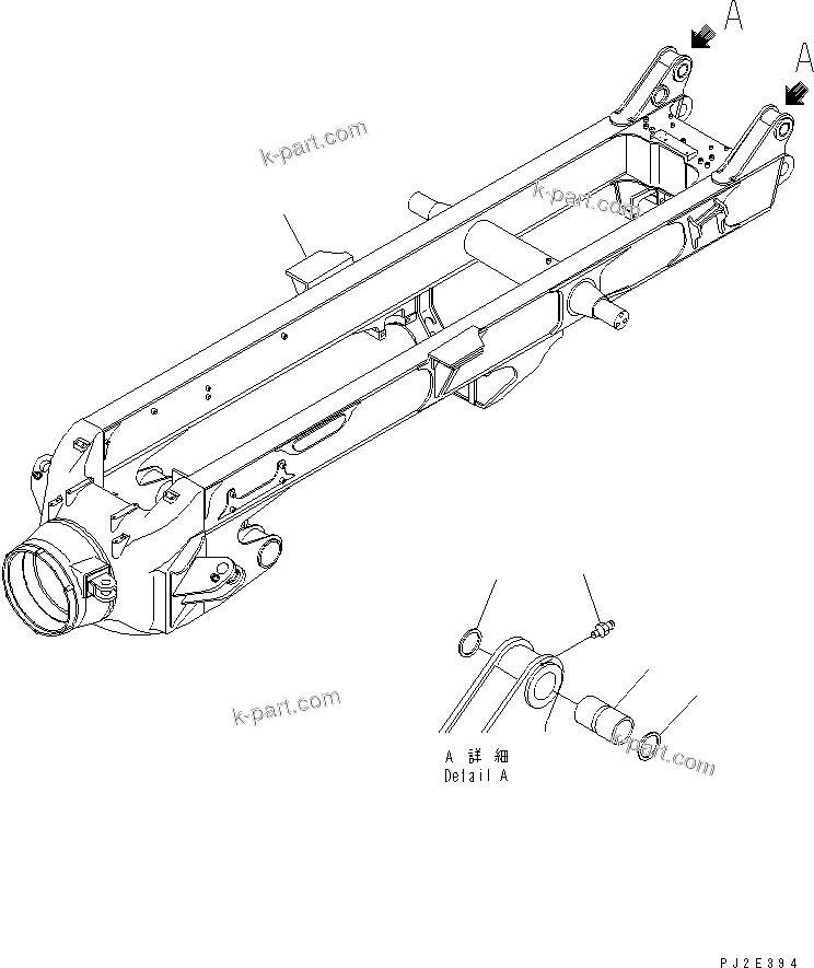 Komatsu parts book diagram for HM300-1 S/N 1001-UP: REAR FRAME (FOR TIRE STOPPER)